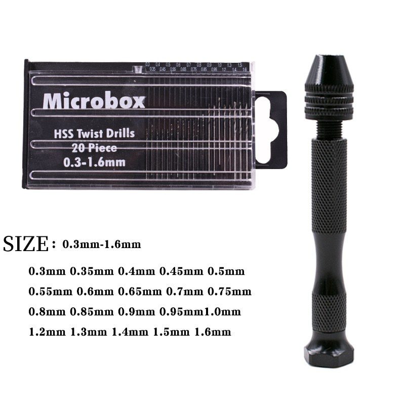 Woodworking Front Vise - Set Bor Tangan Mikro Mini Pin