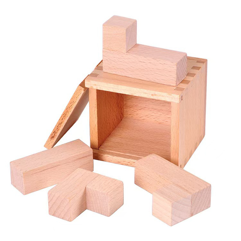 Woodworking Kids Toys - Kotak Puzzle Kayu Penempatan Blok Miring