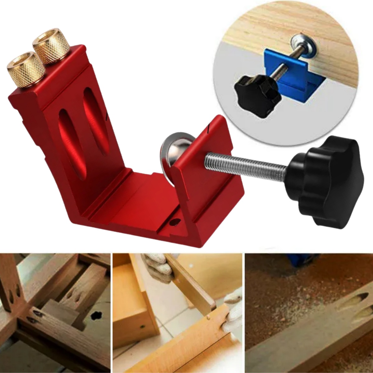 Woodworking Jig - 1 Set Jig Lubang Saku untuk