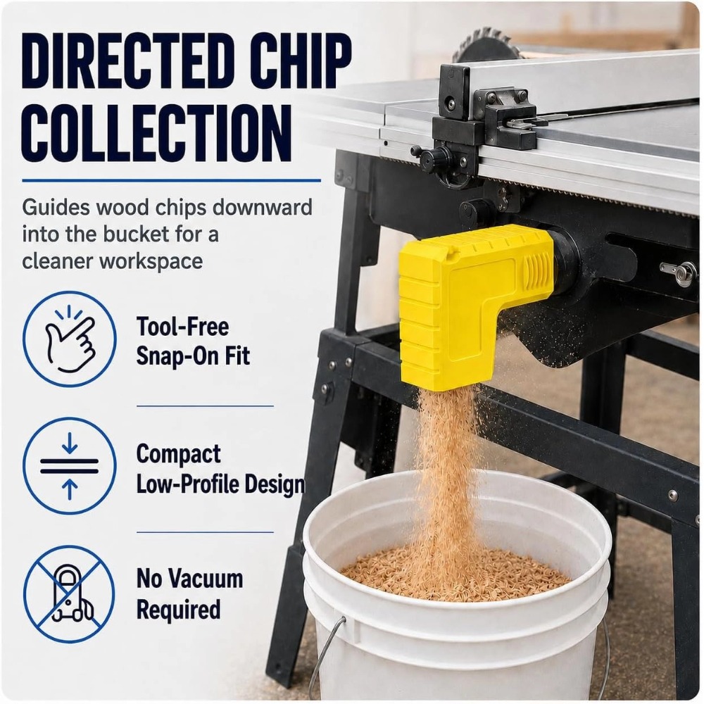 Woodworking Dust Collection - Adaptor Pengumpul Serbuk Gergaji untuk Meja