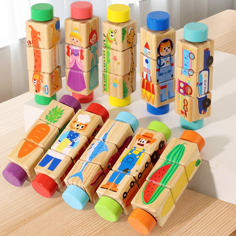 Woodworking Kids Toys - 1 Buah Mainan Puzzle Kayu Putar