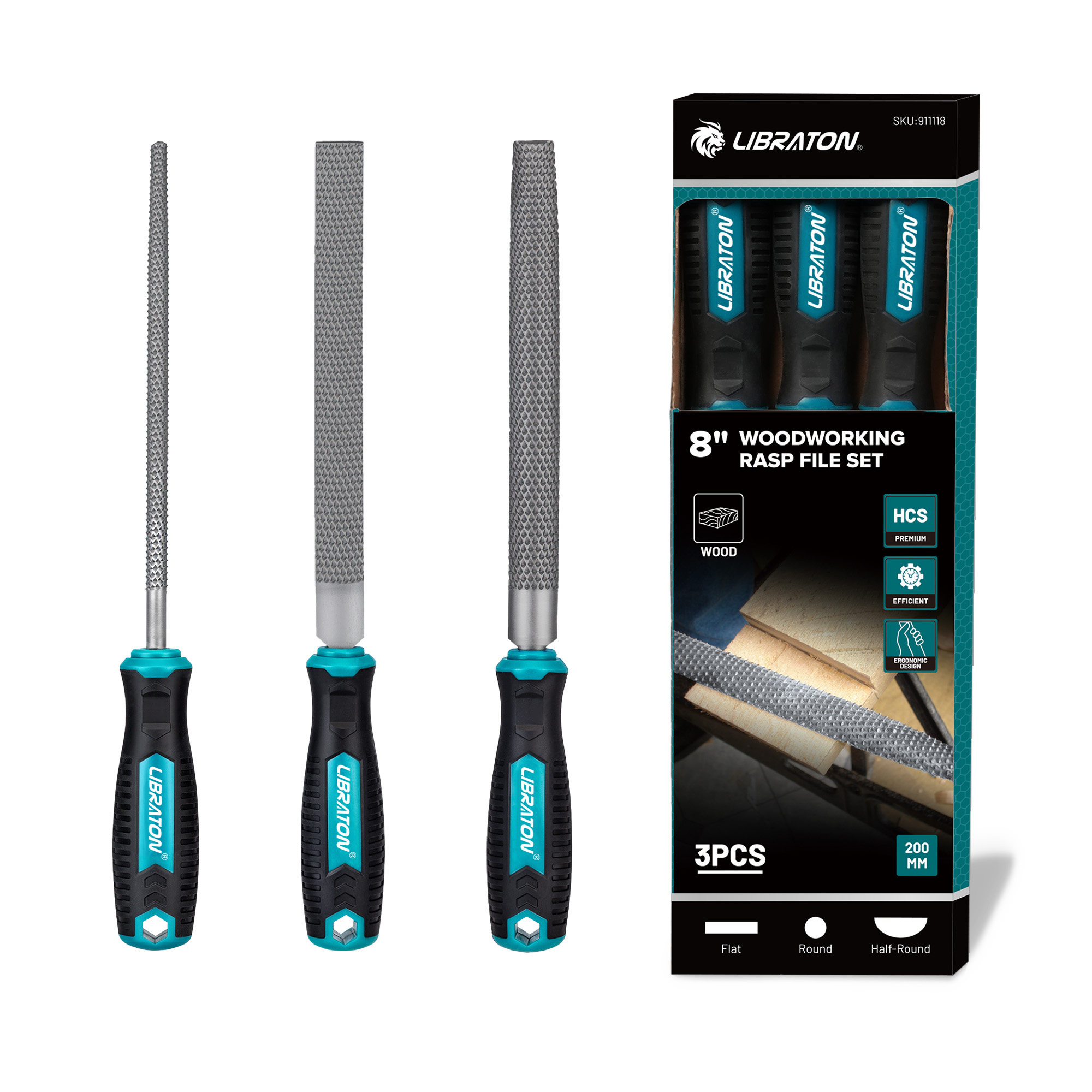 Woodworking Rasps And Files - LIBRATON 3PCS Set Kikir Kayu 8