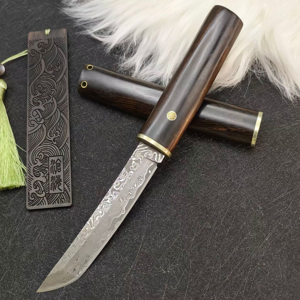 Woodworking Japanese Tools - Pisau Tanto Damascus VG10 Kekerasan Tinggi