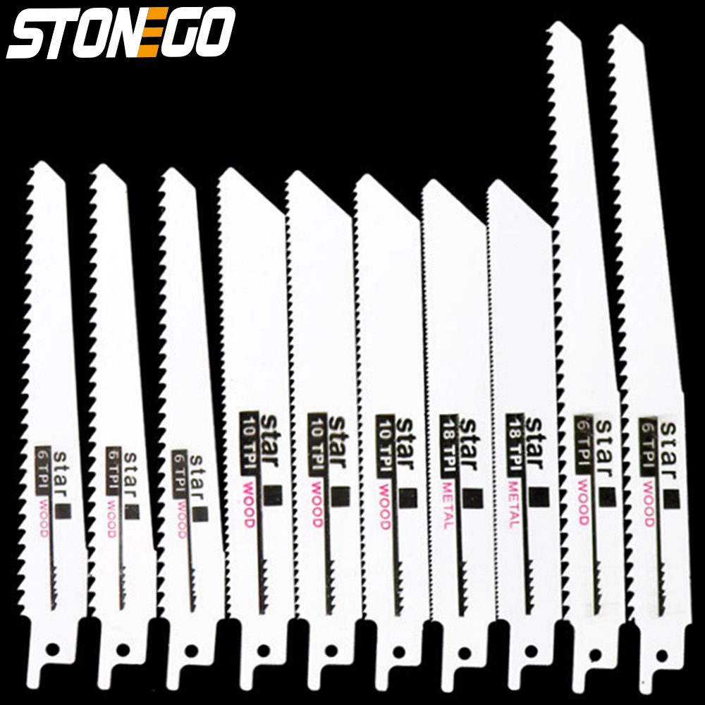 Woodworking Jig - STONEGO 10 Buah Pisau Gergaji Bolak-balik