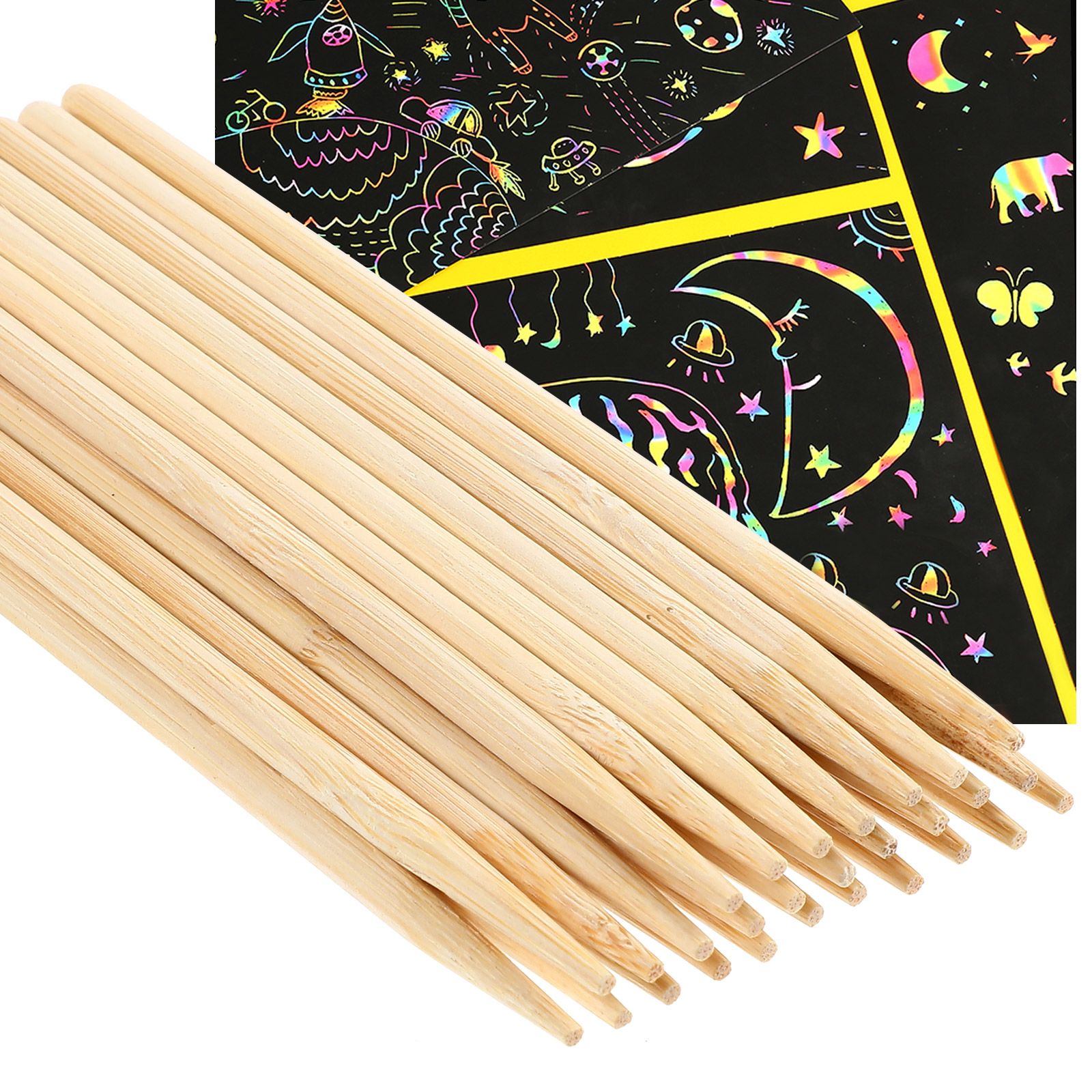 30 Buah Stik Lilin Pena Bambu  - Woodworking Kids Toys ulasan dan harga