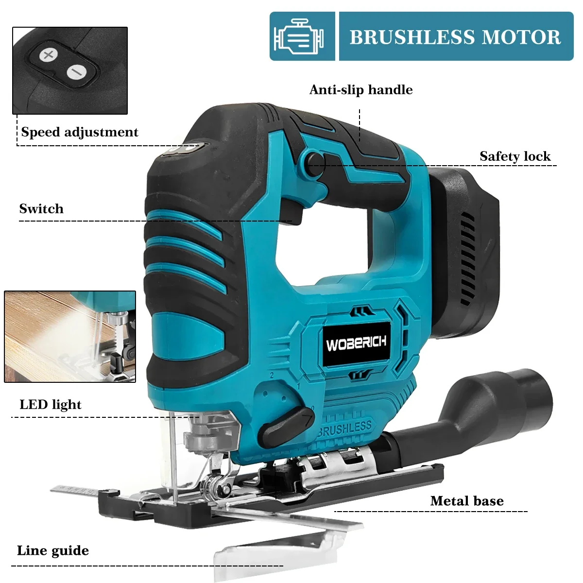 Woich 18V gergaji ukir elektri - Woodworking Jig ulasan dan harga