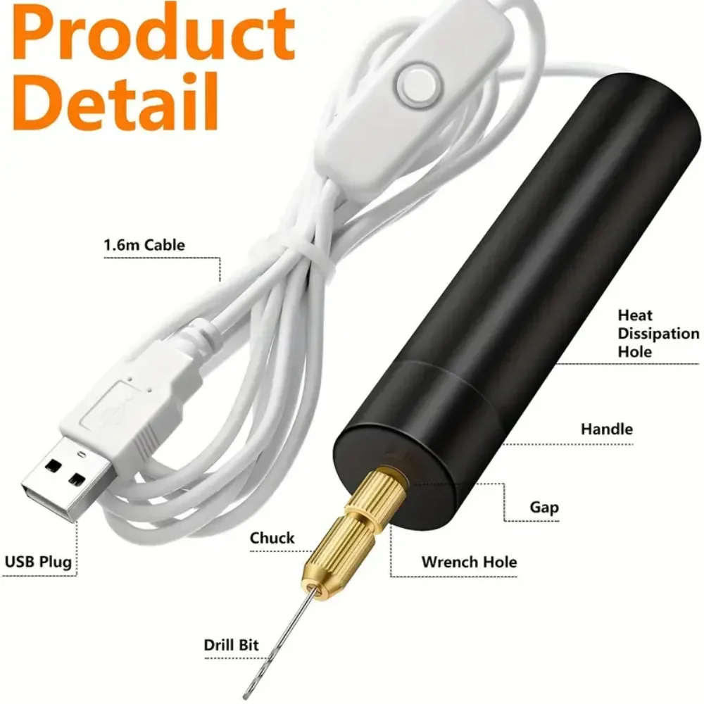 Bor Listrik Mini Bertenaga USB - Woodworking Epoxy ulasan dan harga